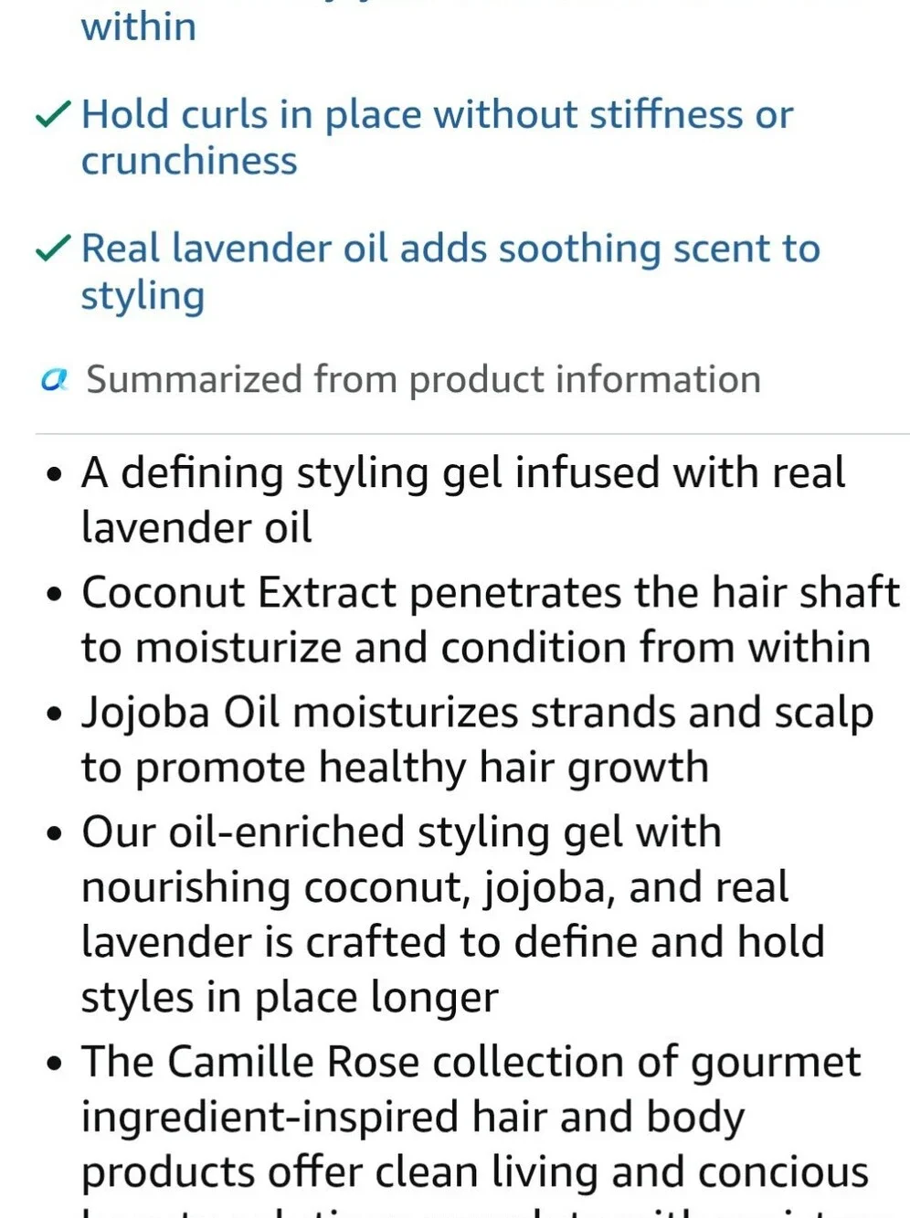 (1)Camille Rose Lavender Crush Curl Defining Hair Gel